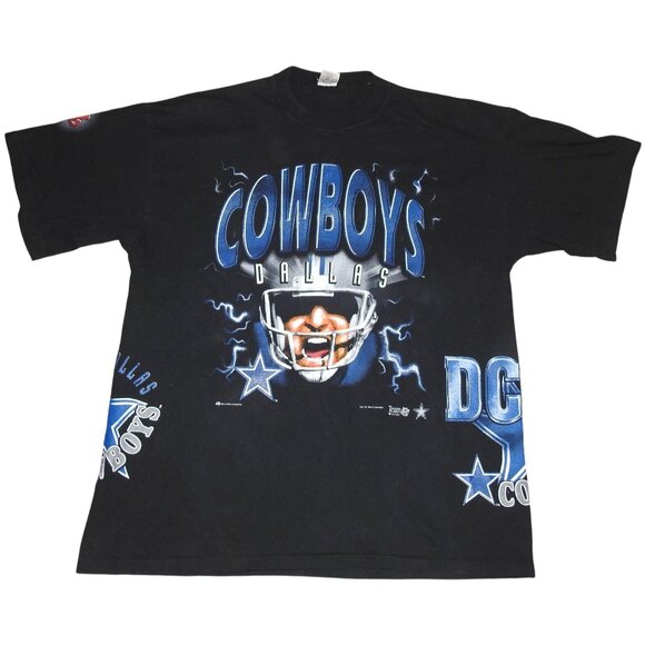 Vintage Dallas Cowboys Bulletin Athletic Canada AOP All Over Print T-Shirt OSFA - Picture 1 of 9